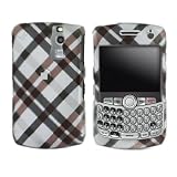 BLACK WITH BROWN CROSS PLAID SNAP ON HARD SKIN FACEPLATE PHONE SHIELD COVER CASE FOR BLACKBERRY CURVE 8300 8310 8330 + BELT CLIP