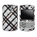 Premium - Blackberry 8330/8320/8310/8300 Black Plaid Cover - Faceplate - Case - Snap On - Perfect Fit Guaranteed thumb