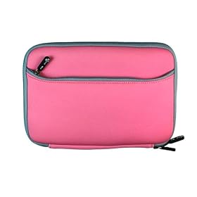 Pink Mivizu Apple iPad tablet case neoprene cover for Apple iPad Wifi / 3G Model 16GB, 32GB, 64GB with dual zipper and front pocket