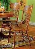 Coaster Dining Chairs with Double Press Back Oak Finish, Set of 2