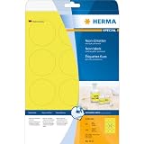 Herma Neon-Etiketten A4 5152 &Oslash;60 mm rund Papier matt 240 St&uuml;ck neon-gelb