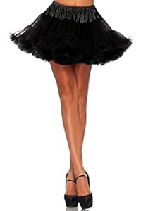 Leg Avenue Plus Size Petticoat, Black, 1X-2X