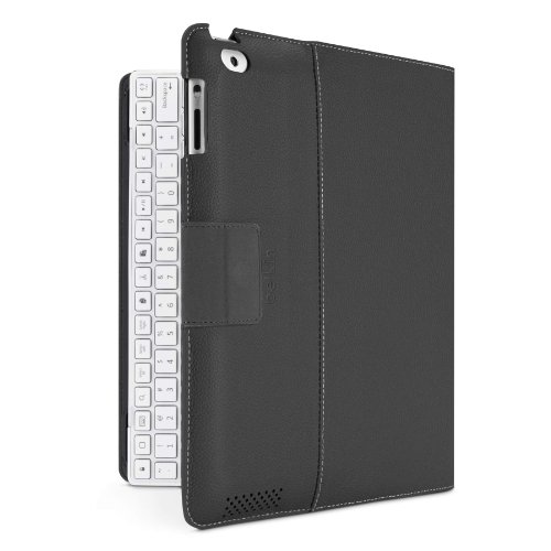 Belkin YourType Folio Case with Keyboard for the New Apple iPad with Retina Display (4th Generation) & iPad 3 and iPad 2 - White Keyboard (Black Cover)