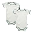 Organic Cotton Short-Sleeve Bodysuits 2-pk. - Sage Trim (03 mos.)