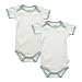 Organic Cotton Short-Sleeve Bodysuits 2-pk. - Sage Trim (0-3 mos.)