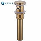 AZOS 浴室用排水備品 排水金具 真鍮製 プッシュ式 金色 横穴付き 32MM口径 PJXSQ006G-Y