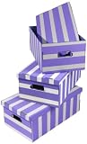 Rangement & Cie - RAN758 - Lot de 3 Boîtes - Tendance - Mauve