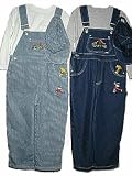 Toddler Boys Sizes 2T/3T/4T Cotton Indigo Denim/Stripe Denim Embroidered Bib Pocket Overall 2-PC Sets. (Prepack=24 Sets Assorted Sizes/Emb. Designs, Each $7.50)