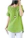 Sarriben Womens Casual Loose Cool Linen Cotton Short Sleeve Shirt Blouse Tops