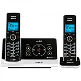 Vtech DECT 6.0 Black/White Expandable 2-Handset Cordless Phone System with Digital Answering Device and Caller ID (LS6225-2)