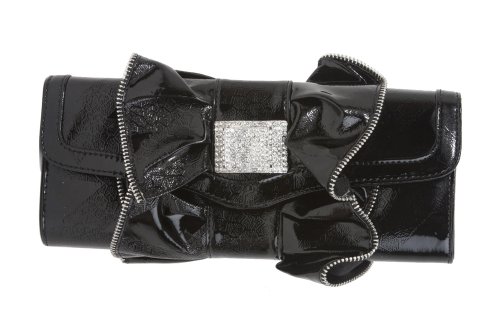 Zip Tooth Trimmed Ruffle Evening Bag