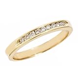 Channel Diamond Wedding Band Ring 14K Yellow Gold