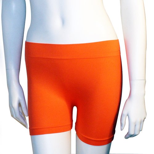 Seamless Basic Plain Tight Mini Sexy Shorts Stretch Spandex Pants Fitted Orange