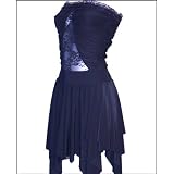 SEXY BLACK BANDEAU SALSA DRESS WITH LACE'