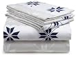 Pinzon 160-Gram Printed Flannel Queen Sheet Set, Swiss Bliss Blue