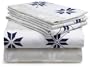 Pinzon 160-Gram Printed Cotton Flannel Queen Sheet Set, Swiss Bliss Blue