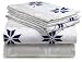 Pinzon 160-Gram Printed Cotton Flannel Queen Sheet Set, Swiss Bliss Blue