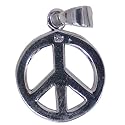 Peace Sign Sterling Silver Pendant Necklace
