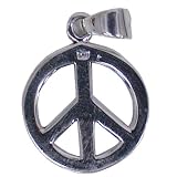 Peace Sign Sterling Silver Pendant Necklace