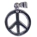 Peace Sign Sterling Silver Pendant Necklace Picture is not true size. Item comes with a black cord necklace.