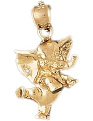 Dazzlers Solid 14k Gold Elephant Charm Pendant Available in three colors from jewelsberry (weights: 2.1 grams only)