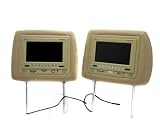 Pair of New Tview T718dvpl-tan Headrests with 7