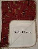 Go West Cowboy Print Throw with Softee Back