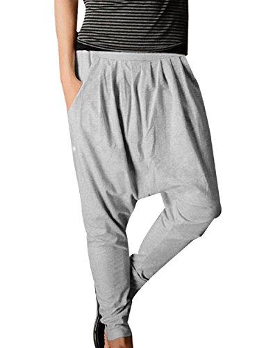 Allegra k men casual pocket front tapered leg baggy harem pants,3…