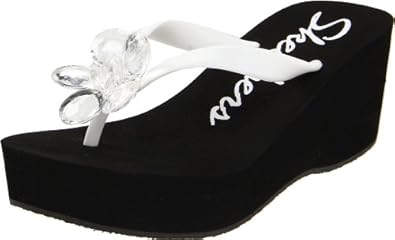 Skechers Women's Pinups Flower Wedge Sandal