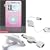 Pink Cover Skin Silicone Case for Apple Ipod Video 30g + White Car Charger for Apple Ipod Video + White Data Cable for Apple Ipod Video