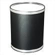 Budget Series Round Vinyl Wastebasket - White/Silver Trim