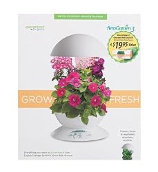 AeroGarden 900211-1200 3 with 3-Pod English Garden Flowers Seed Kit, White