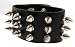 3 Rows of Spike Shaped Studs Leather Wrist Band Bracelet