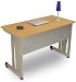 OFM 55103-MAPLE & SILVER Modular Computer/Privacy Table - 24 x 48 Inches - Maple and Silver