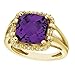Cushion-Cut Amethyst and Diamond Cocktail Ring 14k title=