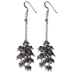 Smokey Quartz Sterling Silver Dangle-earrings 3.5 Inches