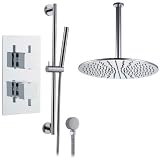 Rhine thermostatic shower with 16 round head and hand held