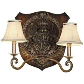 Maitland-Smith Crested Wood Wall Sconce