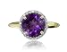 Color Story Charming Collection 14K Yellow Gold Round Amethyst and Diamond Ring