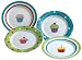 Tag Party Appetizer Plates, Cupcake Design, Assorted Colors, Set of 4