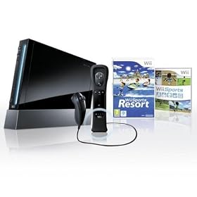 Console Wii noire + accessoires (inclus Wii Sports + Wii Sports Resort)