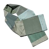 ArtisanStreet's Banded Scarf. Features Collage of 9 Bands Of Sea Foam Green. Reverse Side Is Solid Green. One Of A Kind.