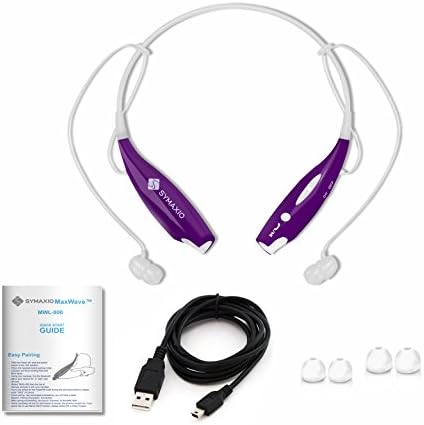 Wireless Bluetooth Headset - With Microphone and Voice Guidance (Purple)