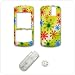 PCMICROSTORE Brand Rim BlackBerry Pearl 8100 PDA Smart Phone Flower Design Snap-On Crystal Case Cover with Removable Ratcheting Belt Clip