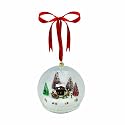 Gold Label Glass Scene Ornament--Santa and Sleigh