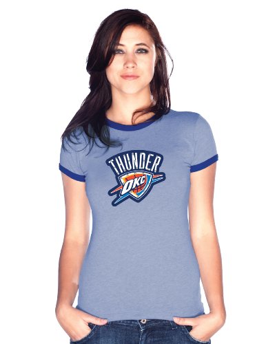 Majestic Threads Oklahoma City Thunder Ringer Tee, Royal Blue, Medium