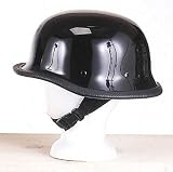 Novelty Shiny Black German Biker Motorcycle Helmet (Medium)
