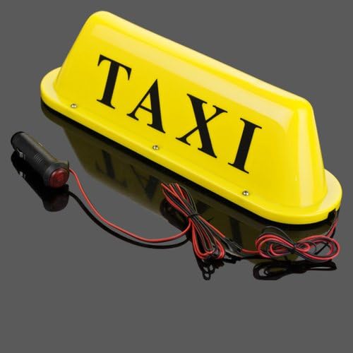 Yellow Bright Waterproof Taxi Cab Car Roof Top Sign Lamp Illuminated Light Magnetic Base