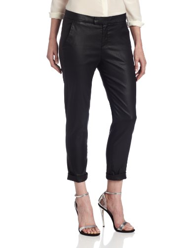 7 For All Mankind Women's Slim Chino in Coated Black