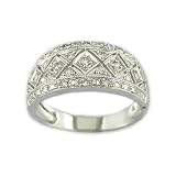 0.14 CT Diamond Ring 14K White Gold In Size 6